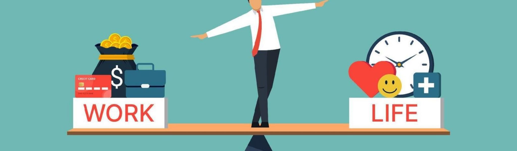 work-life-balance-concept-businessman-standing-with-work-and-life-on-seesaw-vector